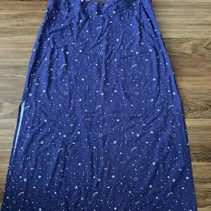 Marine Layer Blue Maxi A-Line Skirt with Slit
